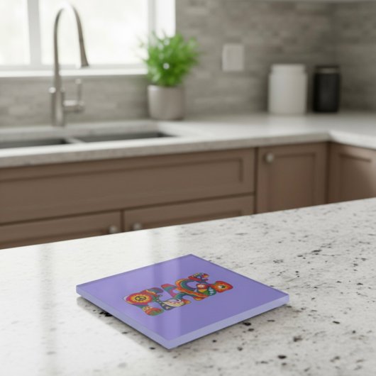 Dessous-de-verre En Verre Dessous de verre de verre de paix