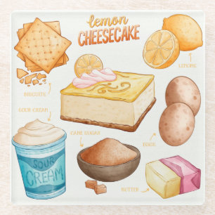 Dessous-de-verre En Verre Dessous de verre de verre de recette de gâteau