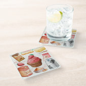 Dessous-de-verre En Verre Dessous de verre de verre de recette de gâteau (Incliné)