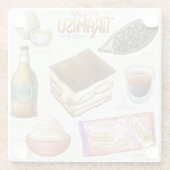 Dessous-de-verre En Verre Dessous de verre de verre de recette de gâteau (Dos)