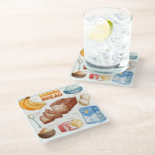 Dessous-de-verre En Verre Dessous de verre de verre de recette de gâteau (Incliné)