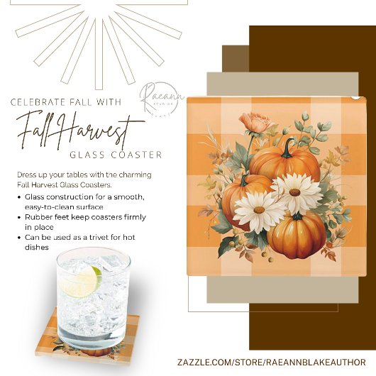 Dessous-de-verre En Verre Dessous de verre de verre de récolte d'automne