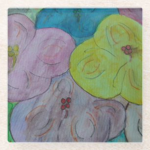 Dessous-de-verre En Verre Dessous de verre de verre Floral été Abstrait