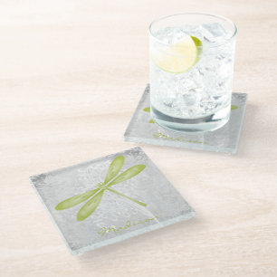 Dessous-de-verre En Verre Dessous de verre de verre personnalisé de libellul