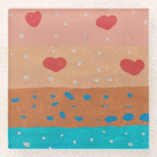 Dessous-de-verre En Verre Dessous de verre des graines d'amour (Devant)