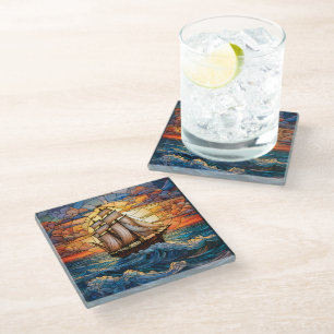 Dessous-de-verre En Verre Dessous de verre d'expédition