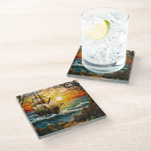 Dessous-de-verre En Verre Dessous de verre d'expédition