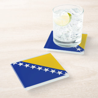 Dessous-de-verre En Verre Dessous de verre du drapeau de BiH