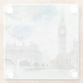 Dessous-de-verre En Verre Dessous de verre élégant en verre Big Ben de Londr (Dos)