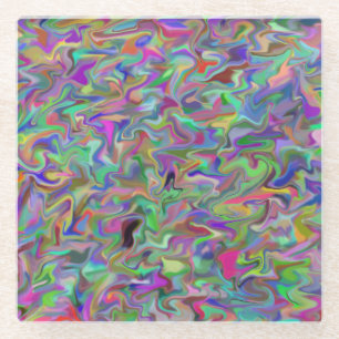 Dessous-de-verre En Verre Dessous de verre en verre à balayage aléatoire