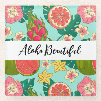 Dessous-de-verre En Verre dessous de verre en verre "Aloha Beautiful"