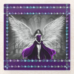 Dessous-de-verre En Verre Dessous de verre en verre/Angle et diamants