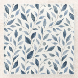 Dessous-de-verre En Verre Dessous de verre en verre aux feuilles d'aquarelle