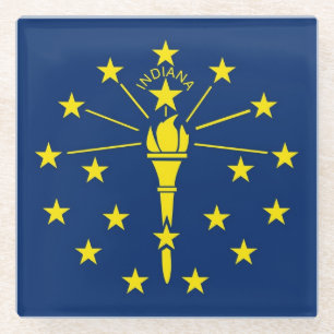 Dessous-de-verre En Verre Dessous de verre en verre avec drapeau de l'Indian