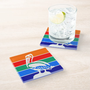 Dessous-de-verre En Verre Dessous de verre en verre avec drapeau de Saint-Pé