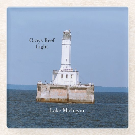 Dessous-de-verre En Verre Dessous de verre en verre clair gris Reef (Devant)