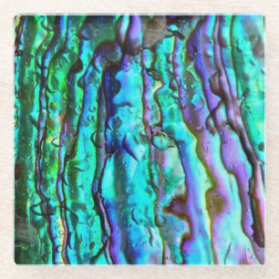 Dessous-de-verre En Verre dessous de verre en verre de coquillage d'Abalone