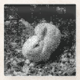 Dessous-de-verre En Verre dessous de verre en verre de lapin pixellisé