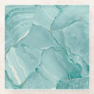 Dessous-de-verre En Verre Dessous de verre en verre de marbre verts de