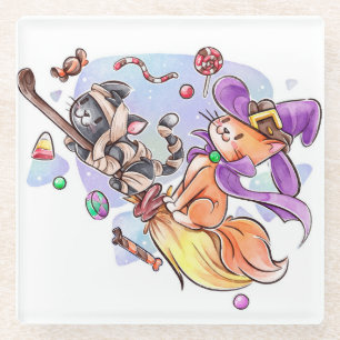 Dessous-de-verre En Verre Dessous de verre en verre d'Halloween