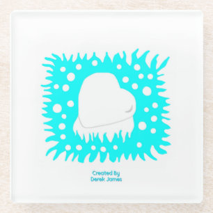 Dessous-de-verre En Verre Dessous de verre en verre du coeur des neiges d'hi