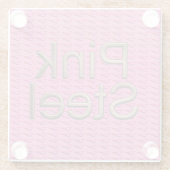 Dessous-de-verre En Verre Dessous de verre en verre en acier rose (Dos)