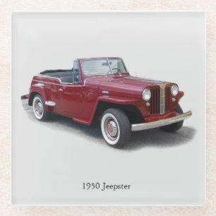 Dessous-de-verre En Verre dessous de verre en verre Jeepster 1950