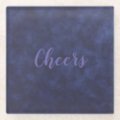 Dessous-de-verre En Verre Dessous de verre en verre moderne Deep Blue Bokeh (Devant)