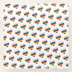 Dessous-de-verre En Verre Dessous de verre en verre Motif Rainbow Heart