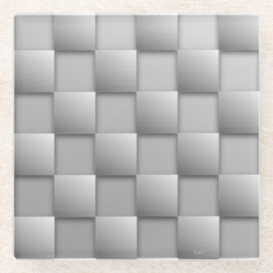 Dessous-de-verre En Verre Dessous de verre en verre Silver Checkers