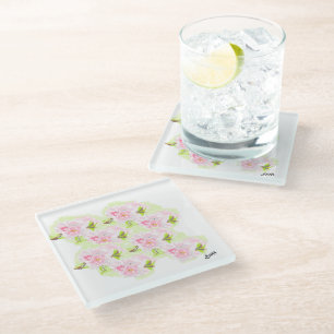 Dessous-de-verre En Verre Dessous de verre : Fleurs de cerisiers