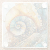 Dessous-de-verre En Verre Dessous de verre fossile de Gem Ammonite (Dos)