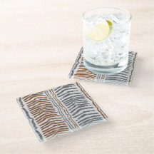 Dessous de verre moderne gris marron