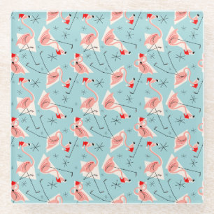 Dessous-de-verre En Verre Dessous de verre multi bleus de Santa de Flamant