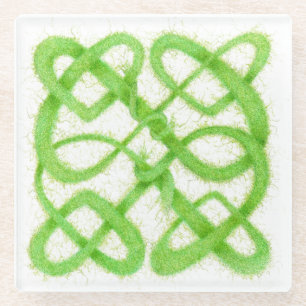 DESSOUS-DE-VERRE EN VERRE DESSOUS DE VERRE NŒUD CELTIQUE VERT