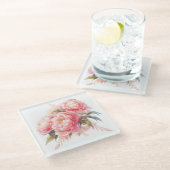 Dessous-de-verre En Verre Dessous de verre Pies Roses (Incliné)