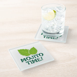 Dessous-de-verre En Verre Dessous de verre pour cocktail Mojito avec impress