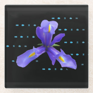 Dessous-de-verre En Verre Dessous de verre pourpres en verre de fleur d'iris
