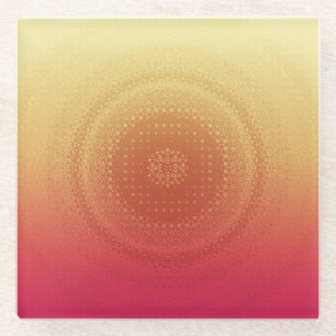 Dessous-de-verre En Verre Dessous de verre rouges et jaunes