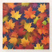 Dessous-de-verre En Verre Dessous de verre Rustic Fall Foliing (Devant)