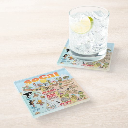 Dessous-de-verre En Verre Dessous de verre SoCal (Incliné)