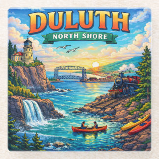 Dessous-de-verre En Verre Dessous de verre souvenir de Duluth North Shore Mi