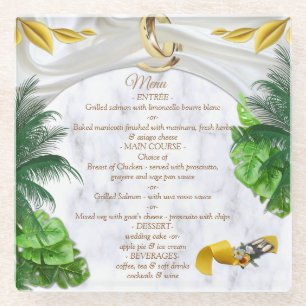 Dessous-de-verre En Verre Dessous de verre tropicaux romantiques