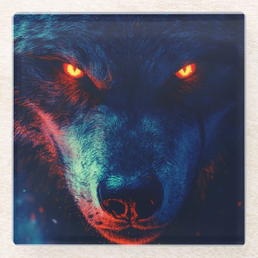 Dessous-de-verre En Verre Dessous de verre Wolf unique (Devant)