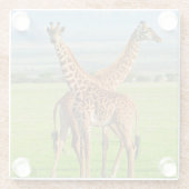 Dessous-de-verre En Verre Deux girafes (Dos)