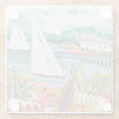 Dessous-de-verre En Verre Deux voiliers (Dos)