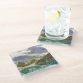 Dessous-de-verre En Verre Développé dans le bleu (Incliné)