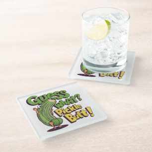 Dessous-de-verre En Verre Devinez quoi_ Fesses de cornichon ! Drôle de conco