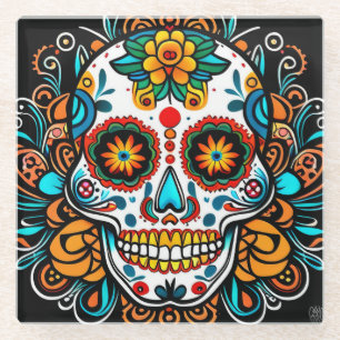 Dessous-de-verre En Verre Dia de los Muertos