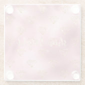 Dessous-de-verre En Verre Diamants de Parties scintillant rose or (Dos)